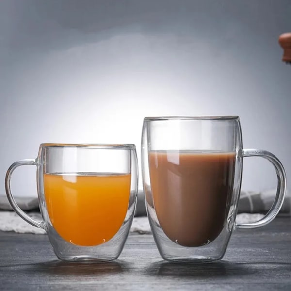 Dubbelväggiga Värmebeständiga Glas Koppar av Borosilikatglas för Espresso Kaffe Kopp Set Dryckesvaror Te Muggar 150ml/250ml/350ml/450ml