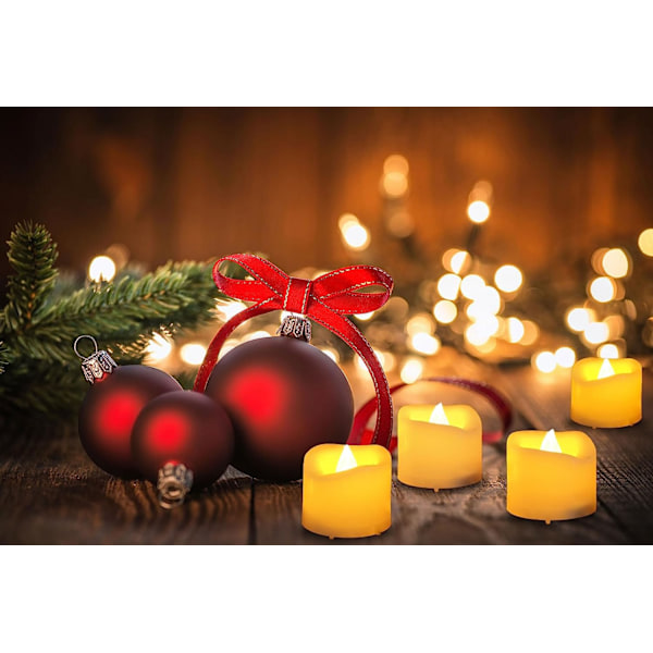 LED-flimmerande flamlös te-lampa, utomhus te-lampa med timer, används för jul och juldekoration