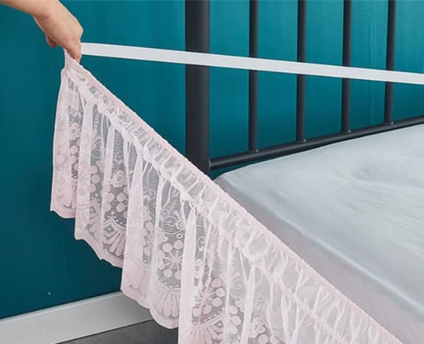 Rosa, 150x200+38cm, ensfarget utsøkt blonde elastisk sengeteppe, amerikansk elastisk sengekappe, prins