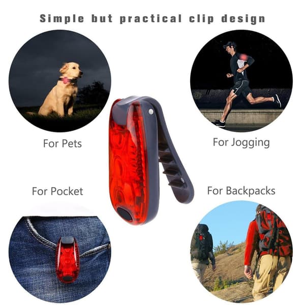 Multifunctional Bicycle Taillight LED Bike Rear Light 5LED Backpack Light Mini Bicycle Helmet Lights Brake Taillight 1 pc Red Light