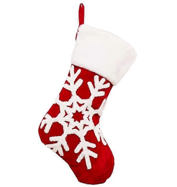 Julepynt eksklusive julestrømper i lammeull store julegavestrømper rød gavepose [DB] snøfnugg snowflake