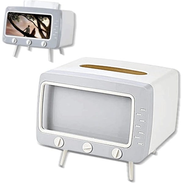 Serviettiteline Retro TV -serviettilaatikko Kansi Söpö ja käytännöllinen matkapuhelinpidike Tamponiteline