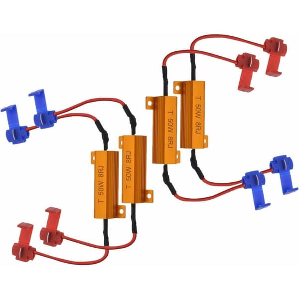 4 stk LED lastmotstand 50W 8 ohm for frontlykter tåkelys blinklys fikser hyperblinking
