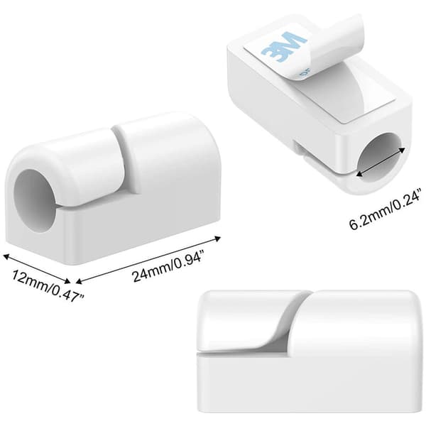 Cable Holder Clips, 20-Pack Cable Management Cord Organizer Clips Silicone Self-Adhesive for Desk USB Charging Cable Power Cable Mouse Cable Wire