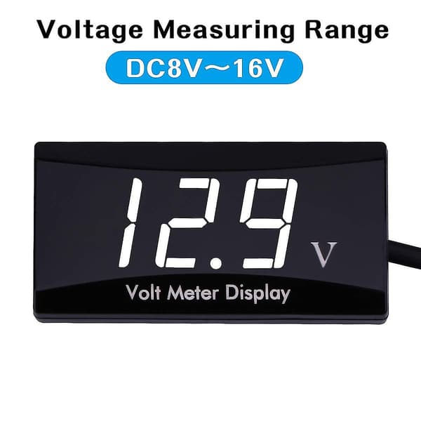 DC 12V Bil Digital Voltmeter Måler - Aimilar LED Display Spændingsvoltmeter til Bil Motorcykel (hvid)