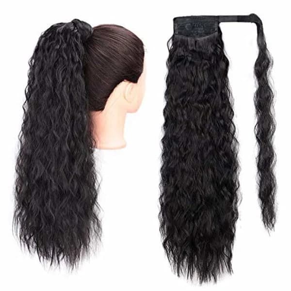 Wavy Ponytail Extensions Hairpiece Black