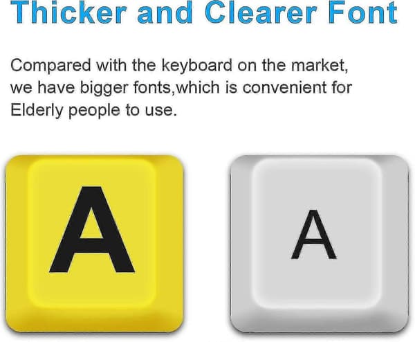 High Contrast Keyboard for the Visually Impaired - Large Print Keyboard with Oversized Letters (Yellow+Black)