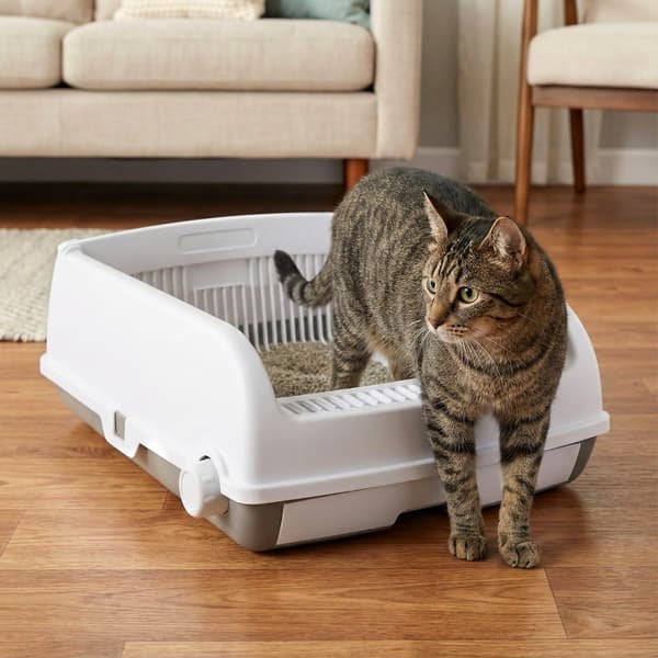 Semi-automatic Cat Litter Box with Drawer and Scoop