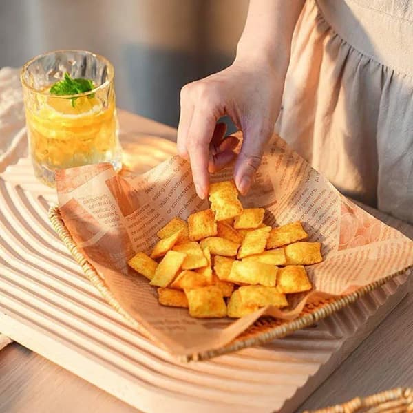 6-pakning rottingvevde snacksbrett spisebord fruktskål