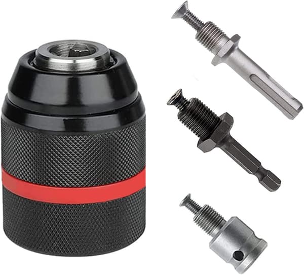 Borrchuck 1,5-13 mm, 1/2 \" 20UNF gjenge, hurtigchuckadapter, med SDS Plus, 1/4 HEX og Impac