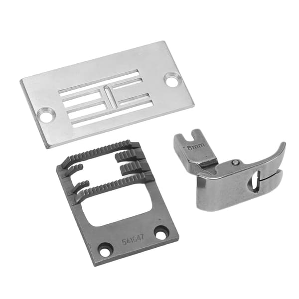 Sewing Machine Needle Plate Stainless Steel Strong Easy Assembly Needle Plate Replacement with Presser Foot for Zigzag Machine