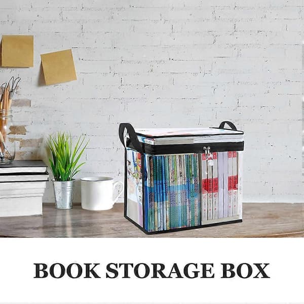 Large Capacity Transparent Book Storage Box for Classroom Clear Book Organizer Storage Container Cabinet Storage Box Book Display Box