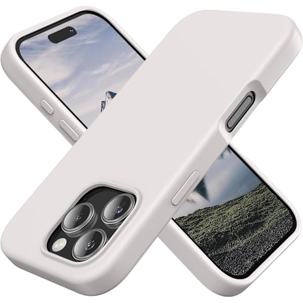 Silicone Case Compatible with iPhone 16 Pro Max Case Soft Ultra-Thin Protective Shockproof Liquid Silicone Phone Cover, 6.1\" White