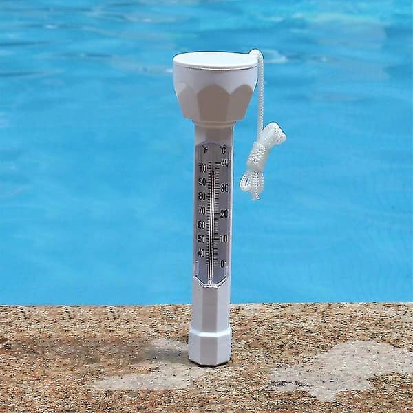 Flydende pooltermometer med fastgørbare reb, bærbar til swimmingpool og akvarium