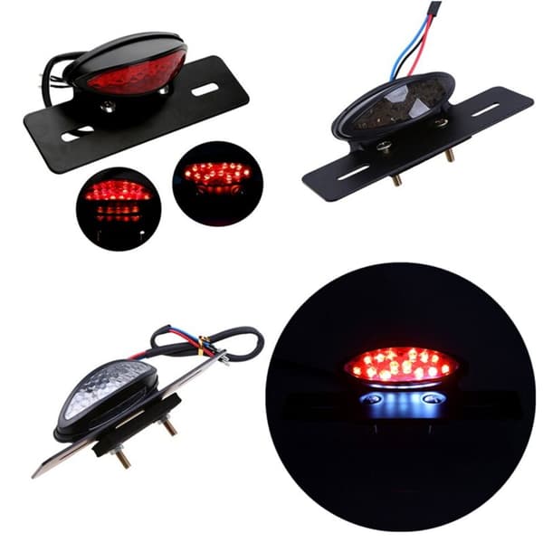 Ny LED-baglygte til motorcykel, bremselys, nummerpladelys, hvid