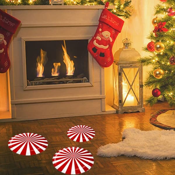 12 st/set Jul Väggdekaler Avtagbara Golv Väggdekaler Jul Heminredning