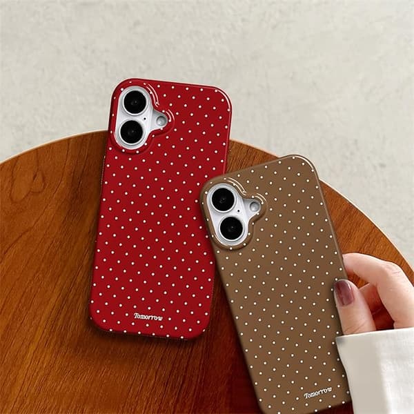 inewateri Compatible with iPhone 17 Pro Case, Cute Modern Dotted Design, Soft TPU Slim Protective Case Red Red iPhone17Pro Red iPhone17Pro