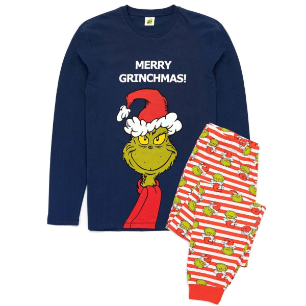 The Grinch - Pyjamas för män - Juldesign NS6646 (XXL) (marinblå)