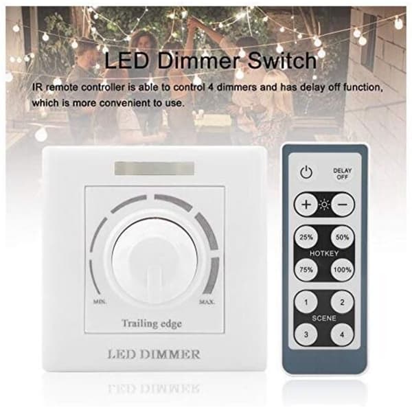 LED Dimmer Switch, 220V 200W with Infrared Remote Control LED Dimmer Switch Universal Light Dimmer Knob Switch Dimmer Switch,