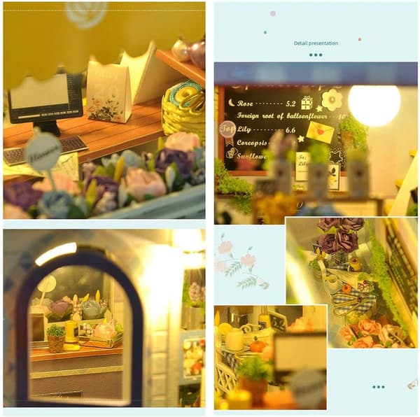 Miniature dukkehusmøbler, trædukkehus DIY-sæt Plus og