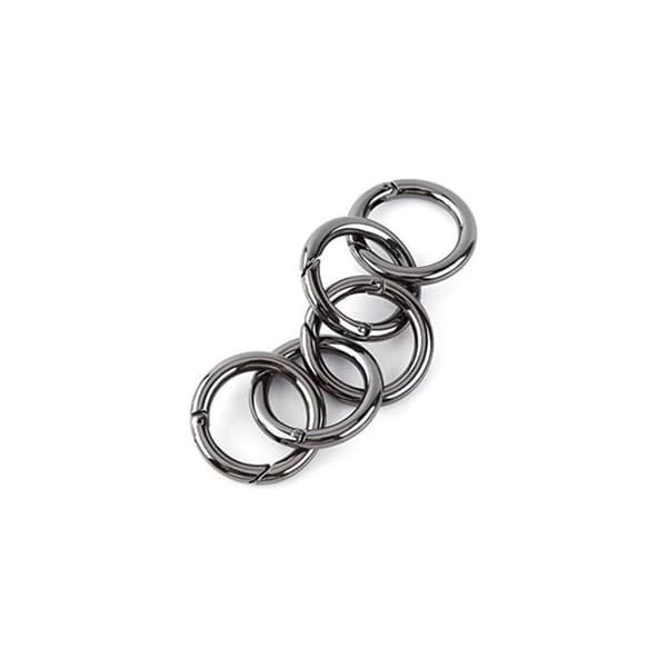 (27×27×4) 5-pack runda karbinhakar i zinklegering för nyckelringar