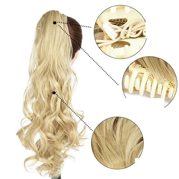 One Piece (approx. 55 cm) Wig, Curly Wave Ponytail Extension - Fake