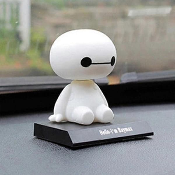 Utan bas søt Baymax riste hode dukke med base 360 graders roterbart hode vinyl bobblehead z192