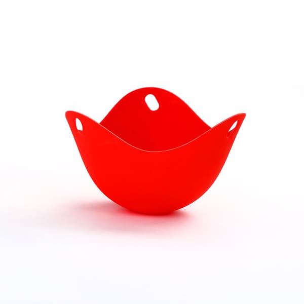 Non-Stick Egg Cooker Kitchen Set Egg Pan Pancake Mold Cookware Poached Egg Pan 4pcs (Red)