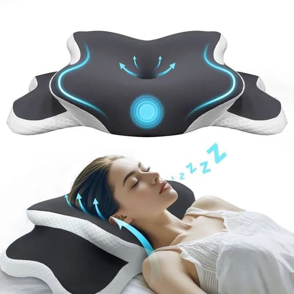 Ergonomisk Nakkepute i Memory Foam – Sommerfuglformet Pute for Søvn og Avslapning