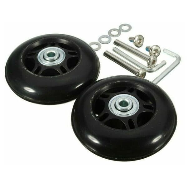 2-pack Universal Replacement Wheels for Suitcase 40mm x 18mm, Black - Compatible with Most Luggage Brands