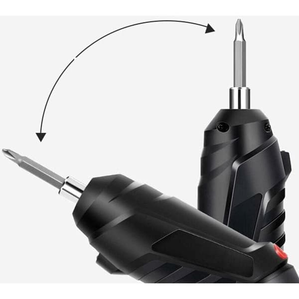 Rechargeable Cordless Electric Screwdriver with LED Light and Bits, Compatible with Various Brands