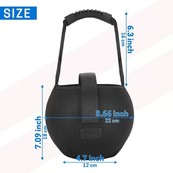 Bowling Net Bag, Single Bowling Ball Bag with Reinforced Handle, Black