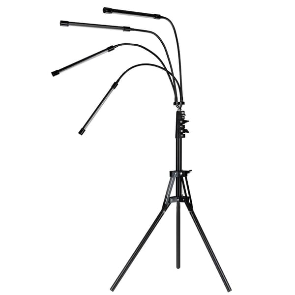 Vækstlampe med 4 justerbare arme - LED Sort