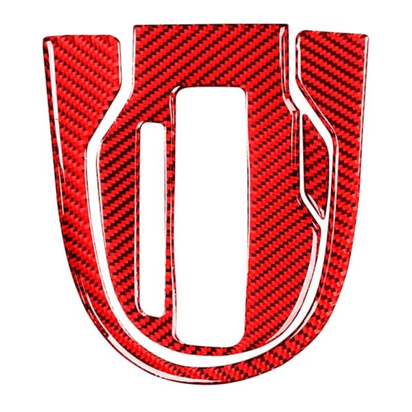 Fiber Gear Shift Panel Cover Frame Trim Decal for FIT JAZZ 2014 2015 2016 2017 2018 2019 2020 (Red)