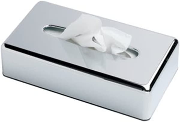 Rektangulær Kleenex serviettholder flad servietdispenser til badeværelsesbordplader (krom sølv)