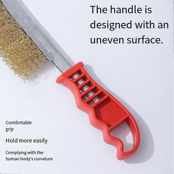 3PCS Multifunction Tool Steel Brush Copper Plated Long Handle Cleaning Brush Kitchen Grill Special Plate Rust Removal