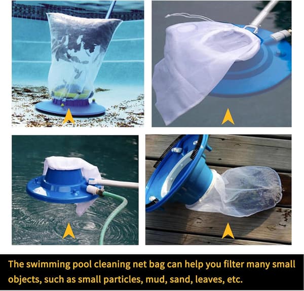 Pool Leaf Net Replacement Bags with Drawstring, Mesh Cleaning Bags, In-Ground Pool Vacuum Bags, Mesh Net Bag (30-pack)