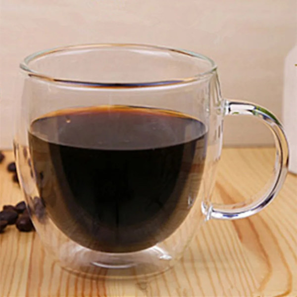 Dubbelväggiga Värmebeständiga Glas Koppar av Borosilikatglas för Espresso Kaffe Kopp Set Dryckesvaror Te Muggar 150ml/250ml/350ml/450ml