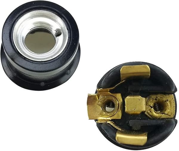Sort E14-skrue, E14-lampeholder, 4 stk. E14-fatninger, E14-fatning pære, solid pærefatning, sort adapterfatning, lampefatning dekoration C