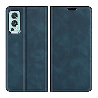 Magnetisk lærfutteral til OnePlus Nord 2 5G (mørkeblå)