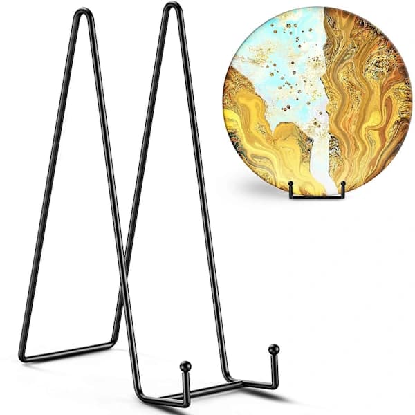 3-pack Large 30 cm Metal Plate Holder with Stable Widened Base for Heavy Items and Frames (FMY)