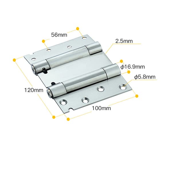 2 pcs Spring Hinges, 100 mm, 304 Stainless Steel Double Acting for