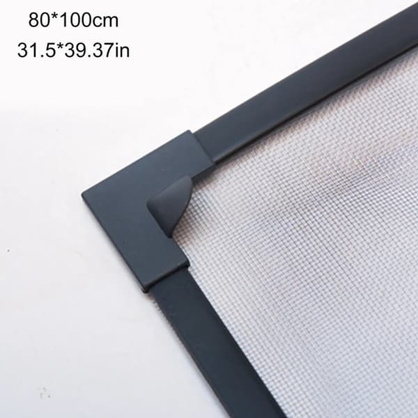 Window Fly Screen, 80 x 100 cm Mosquito Net with Magnet, Insect Screen for Windows (Grey)
