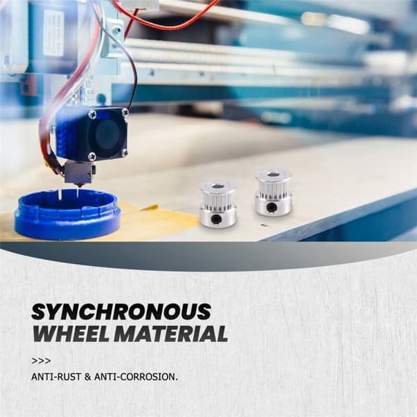 2 sæt GT2 tandremsskive aluminium synkronhjulssæt til 3D-printer CNC mekanisk drev