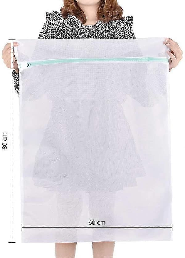 Laundry net, large, laundry bag, 80-60 cm, 2 pieces, laundry bags, reusable, laundry net, with zipper, large