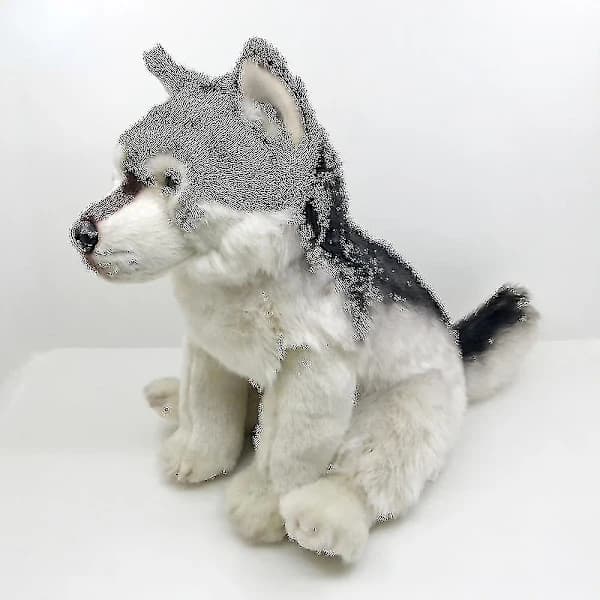 27 cm Realistic Grey Wolfdog Husky Plush Toy