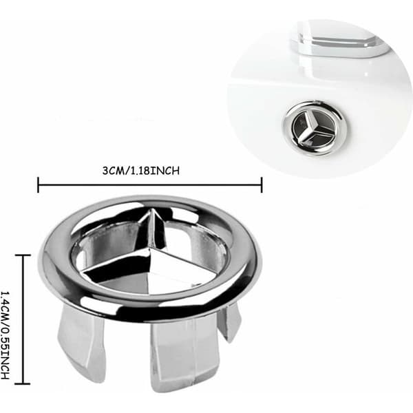 6 Pcs Sink Overflow Ring, Kitchen Round Overflow Cover, Sink Overflow Hole Cover, for Sink, Bathroom, Kitchen (Silver)