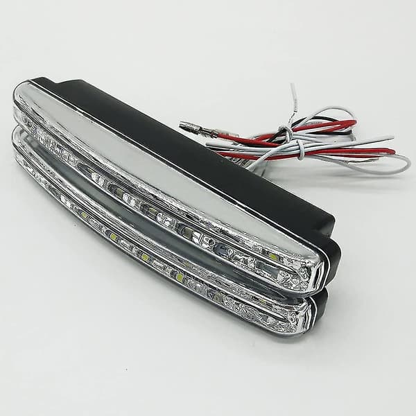 2023 - LED-kørelys, 12v 2 x 8 LED-kørelys E4 R87 Stvzo-kørelys