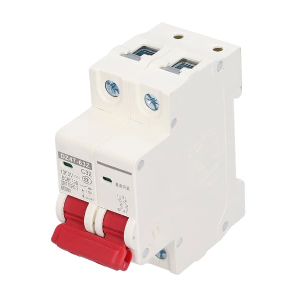 DC Miniatureafbryder 2P Solcelleanlæg Isolator DIN-skinne Montering 1000V 32A DZ47‑63Z C32