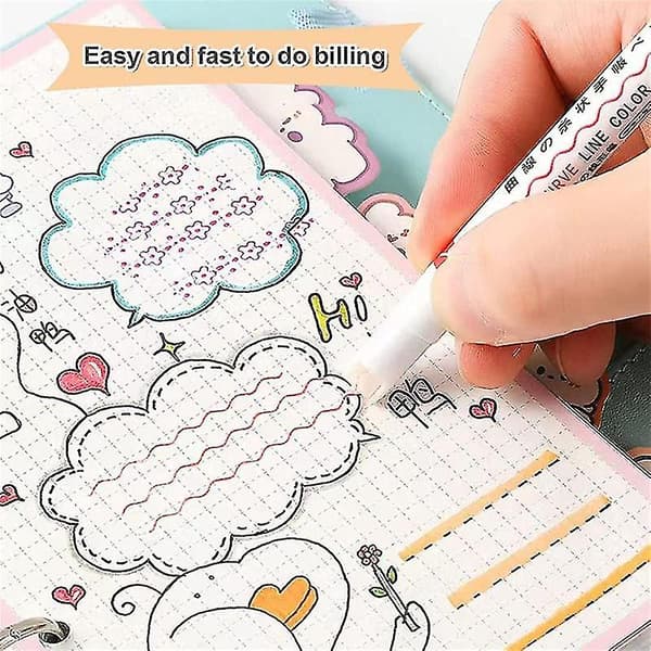 2 Sets Curved Highlighters - Dual Tip with 6 Different Shapes, Highlighters for Writing and Drawing